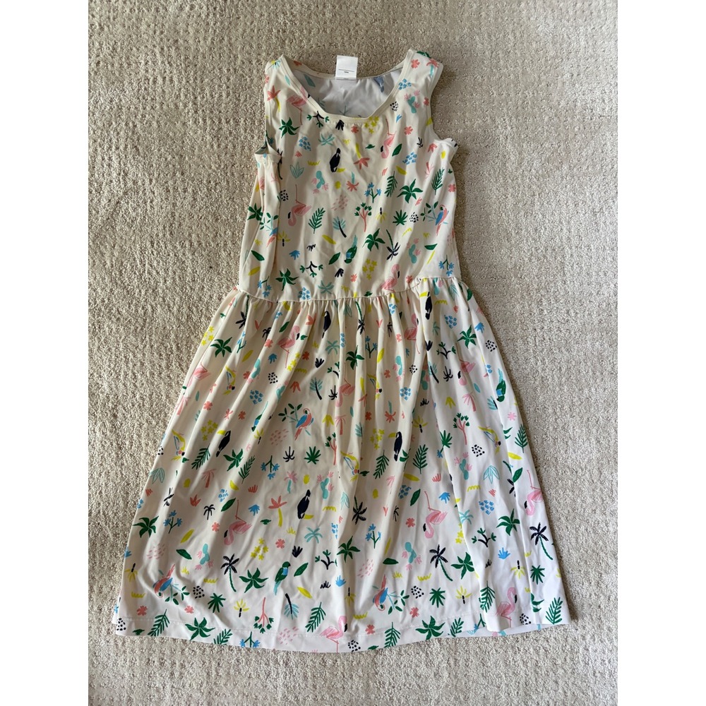 Hanna Andersson Girls Tropical Flamingo Toucan Summer Fun Swim Dress Size 12